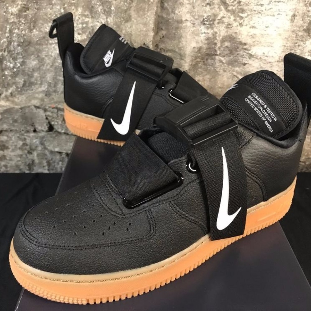 NIKE AIR FORCE 1 AF1 UTILITY AO1531 002 BLACK NEW
